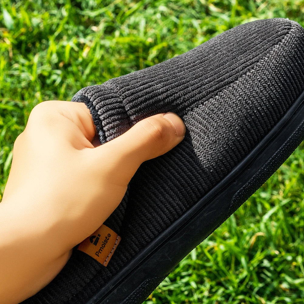 Men's Memory Foam Winter Slippers | Cozy Striped Indoor Shoes