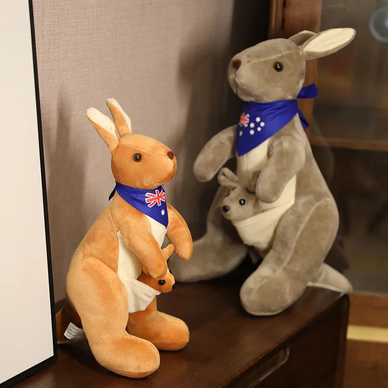 Lifelike Kangaroo Plush Toy | Mum & Baby Simulation Toy