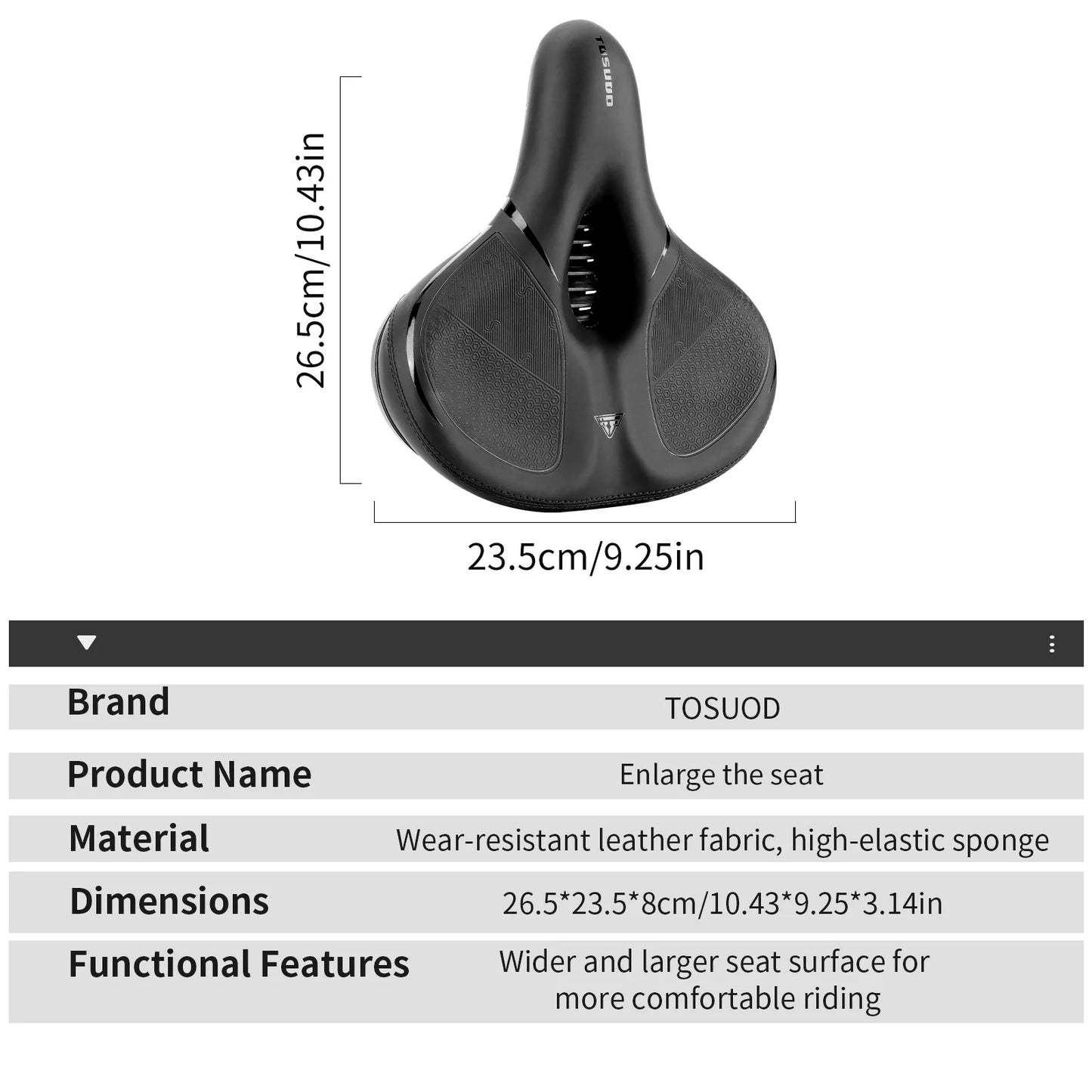 Universal Soft Bicycle Saddle - Shock Absorbing & Waterproof Cushion