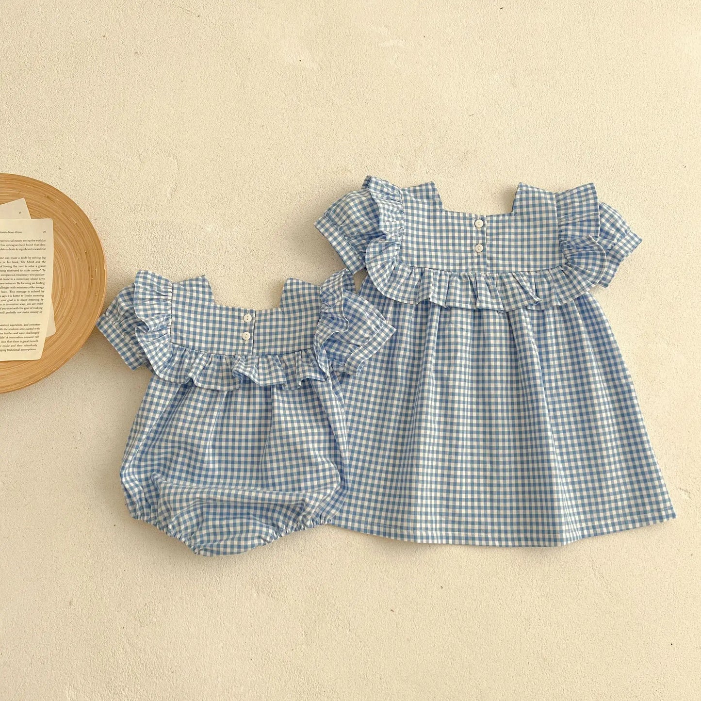 Stylish Summer Grid Jumpsuit for Baby Girls | Adorable & Comfy