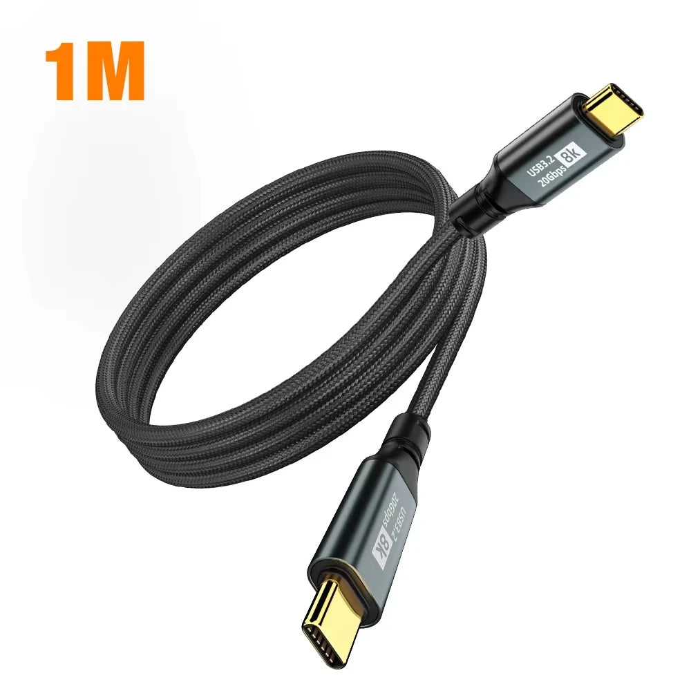 High-Speed USB 3.2 Type C to Type C Cable | 8K Video & Fast Charging