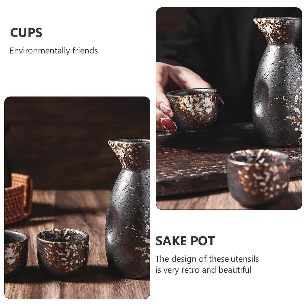 Japanese Style Ceramic Sake and Wine Set | Retro Design Drinkware