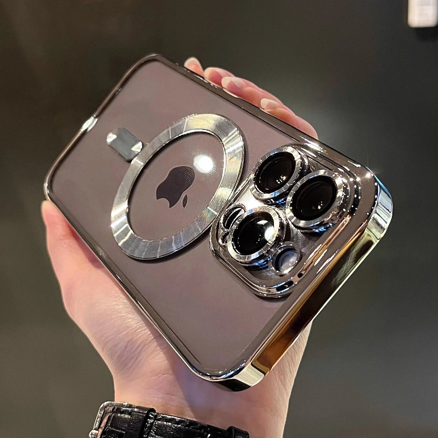 Luxury Magnetic Clear Case for MagSafe iPhone | Shockproof Cover