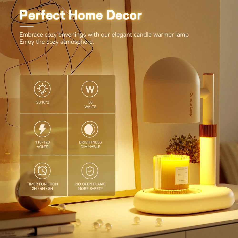 Dimmable Candle Warmer Lamp | Scented Wax Melter for Relaxation