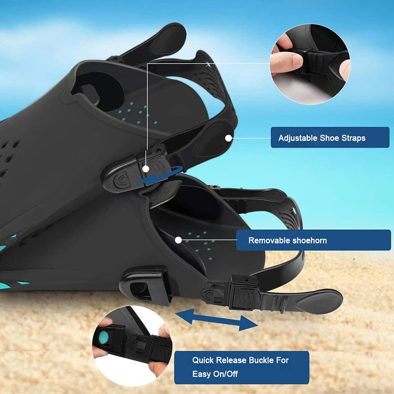 5PCS Snorkeling Set | Dive Mask, Snorkel & Adjustable Fins