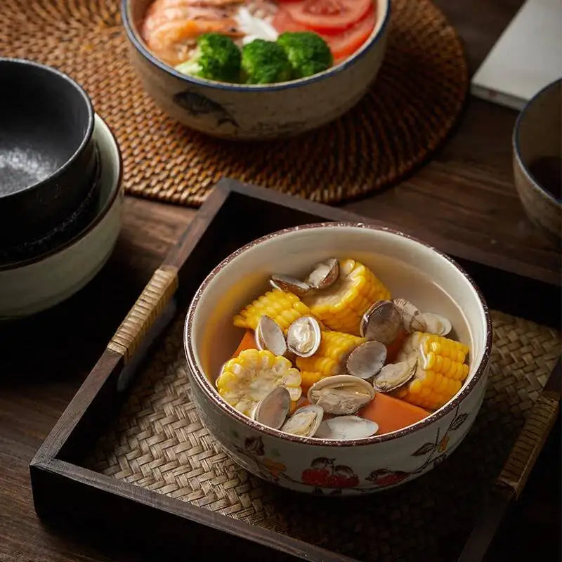 Elegante Bol de Cerámica para Ramen | Perfecto para Sopas y Fideos