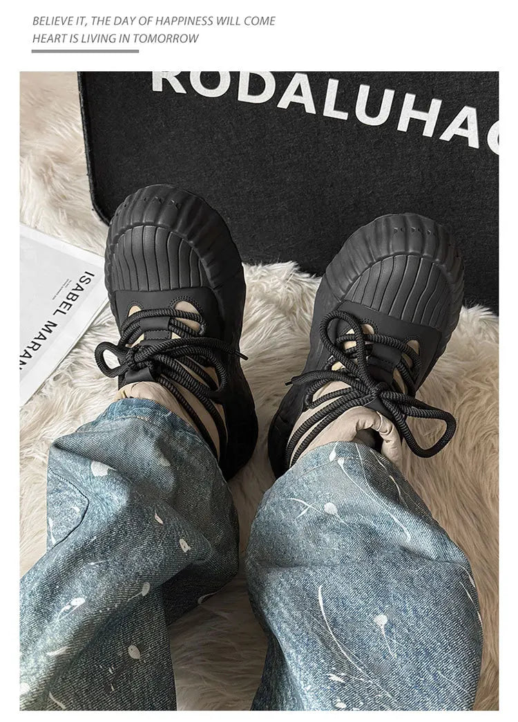 Men's Warm Split Leather Snow Boots | Cozy Winter Ankle Shoes