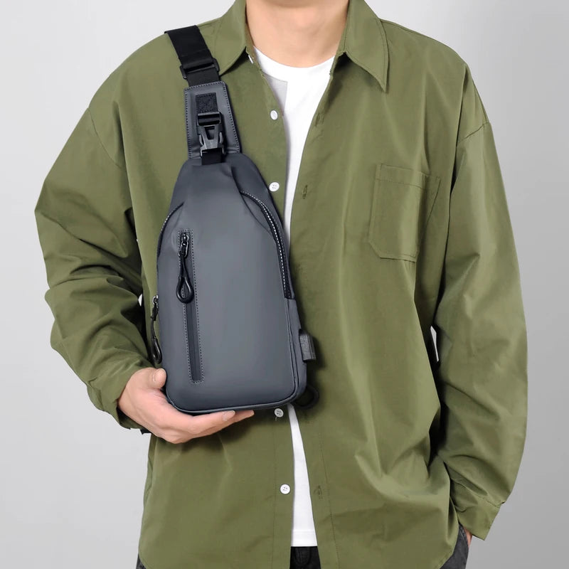 Multifunctional Chest Bag for Men | Cross Body with USB Charging