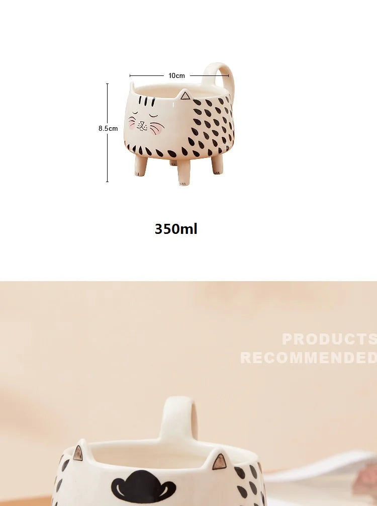 Cute Cat Mug with Legs | Adorable Ceramic Coffee Mug for Cat Lovers