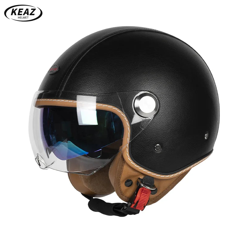3/4 Open Face Motorcycle Helmet with Dual Sun Visor for All Riders