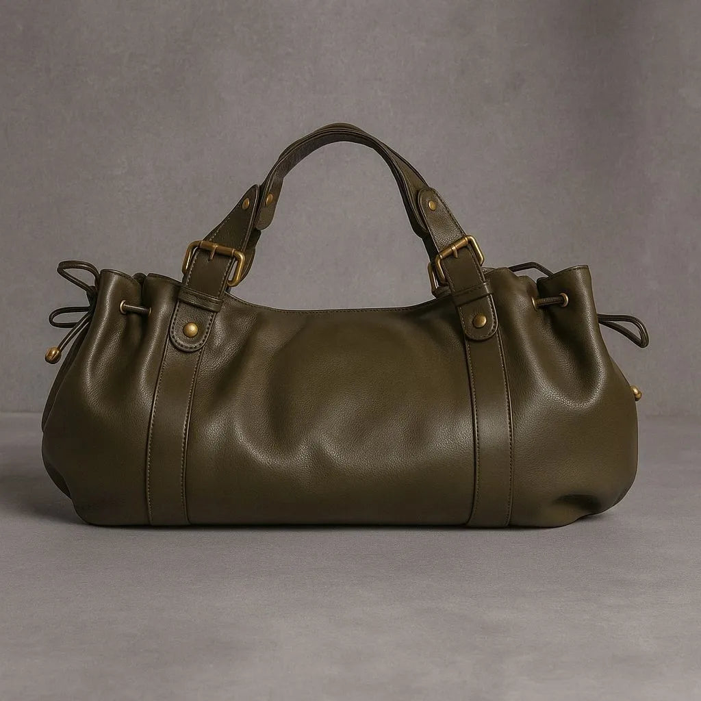 Bolso Tote Vintage de Cuero Lavado para Mujer | Elegante y de Gran Capacidad