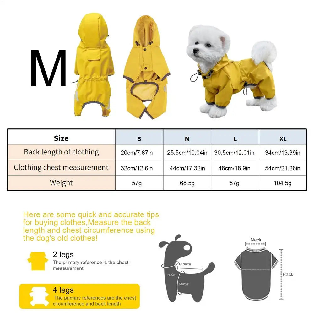Waterproof Adjustable Dog Raincoat for All Weather Adventures