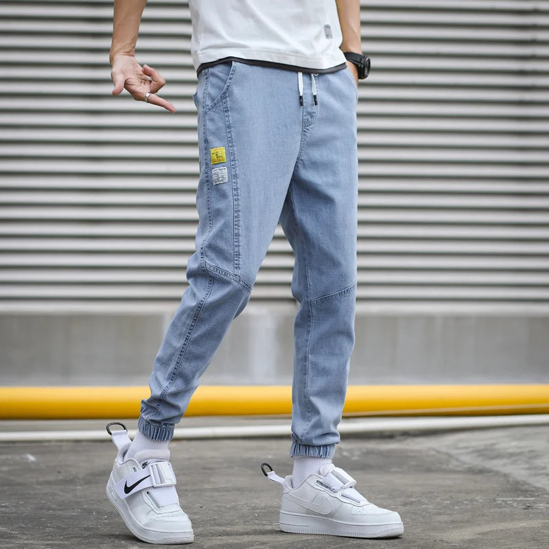 Men's Harem Denim Cargo Pants | Casual Streetwear Joggers