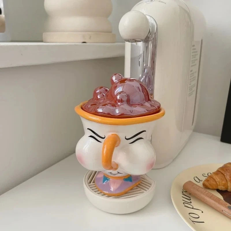 Taza de cerámica creativa con tapa | Perfecta para café y té