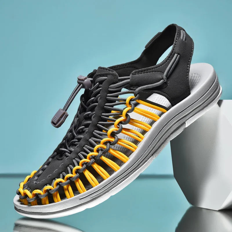 Men's Genuine Leather Sandals | Casual Beach & Outdoor Shoes