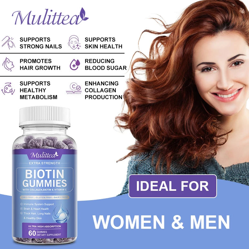 Collagen Biotin Gummies | Support Skin, Hair & Nails Health