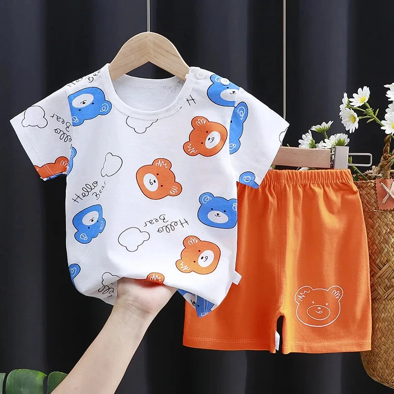 Kids Summer Clothing Set | Adorable Cartoon T-Shirt & Shorts