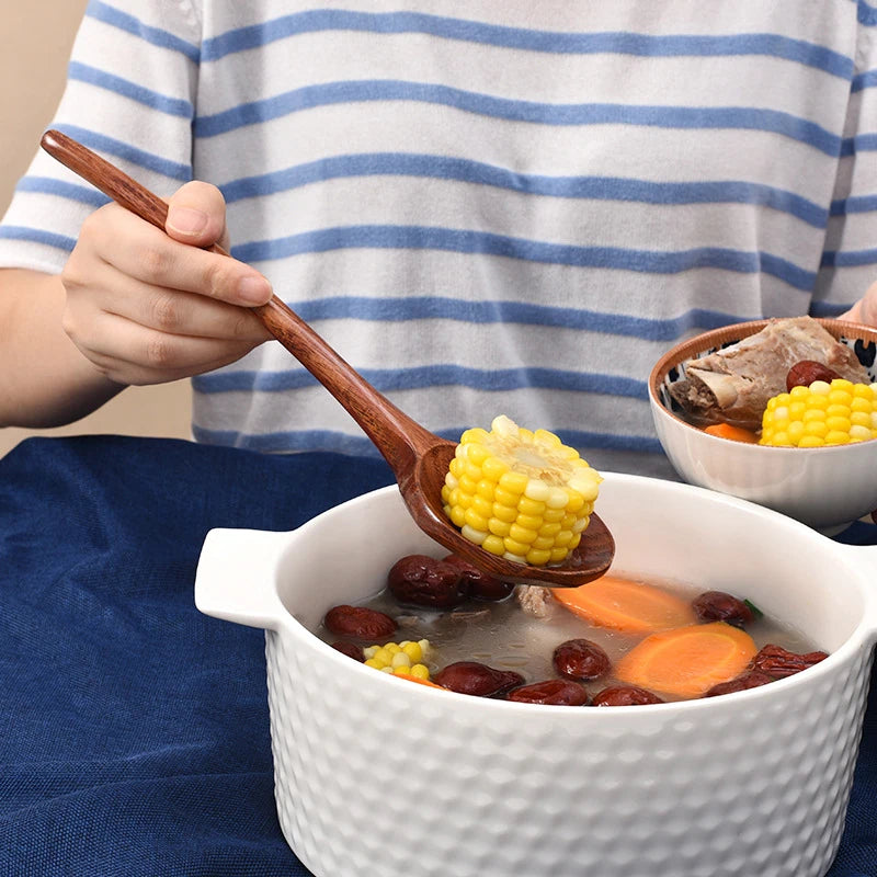 Long Handle Wooden Soup Spoon | Premium Kitchen Utensil