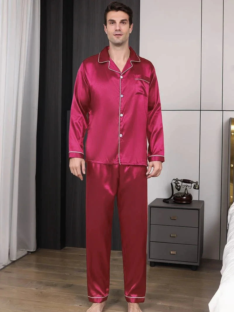 Men's Satin Pajama Set | Comfortable Summer Sleepwear for Men