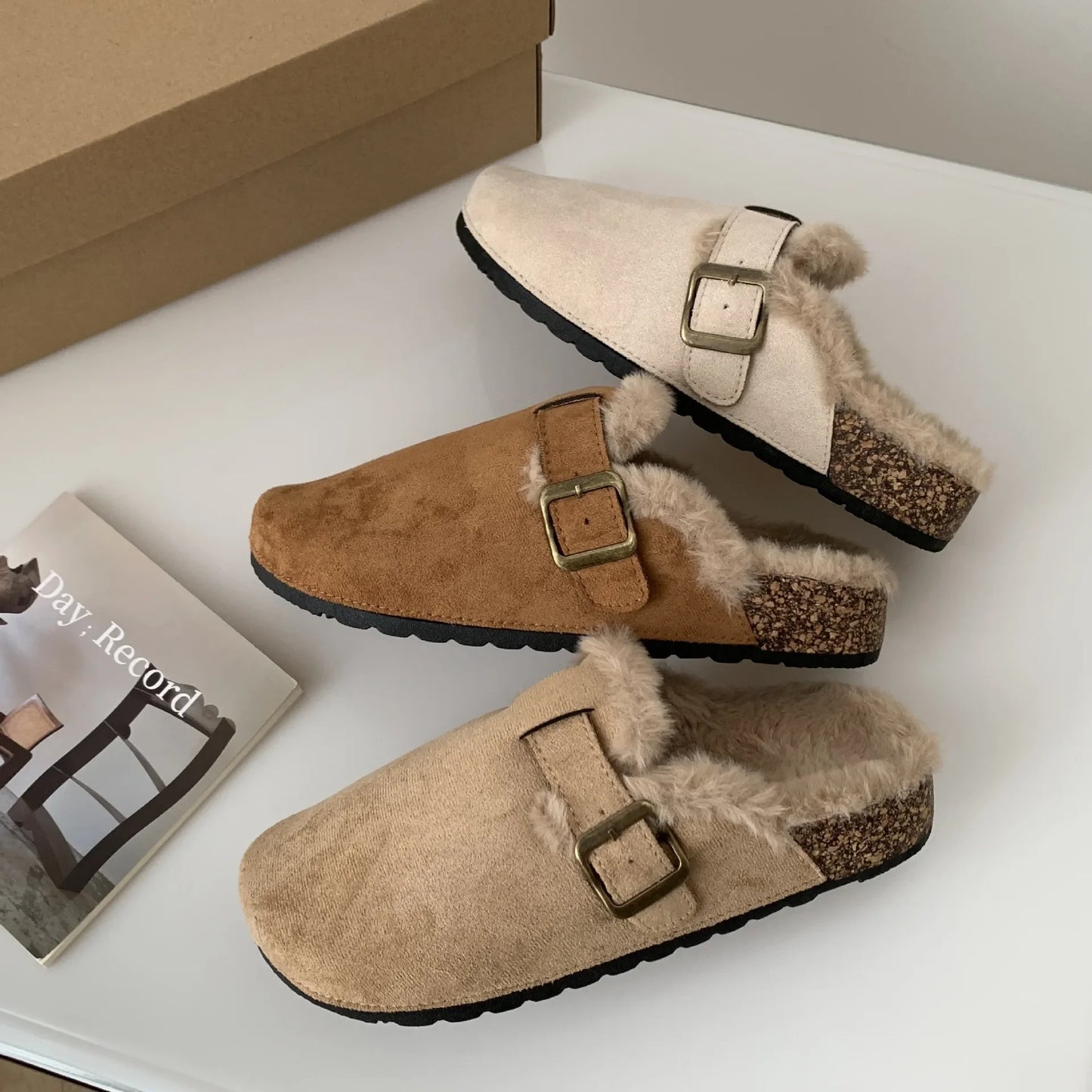 Cozy Winter Fur Clogs Slippers for Women | Plush Indoor/Outdoor