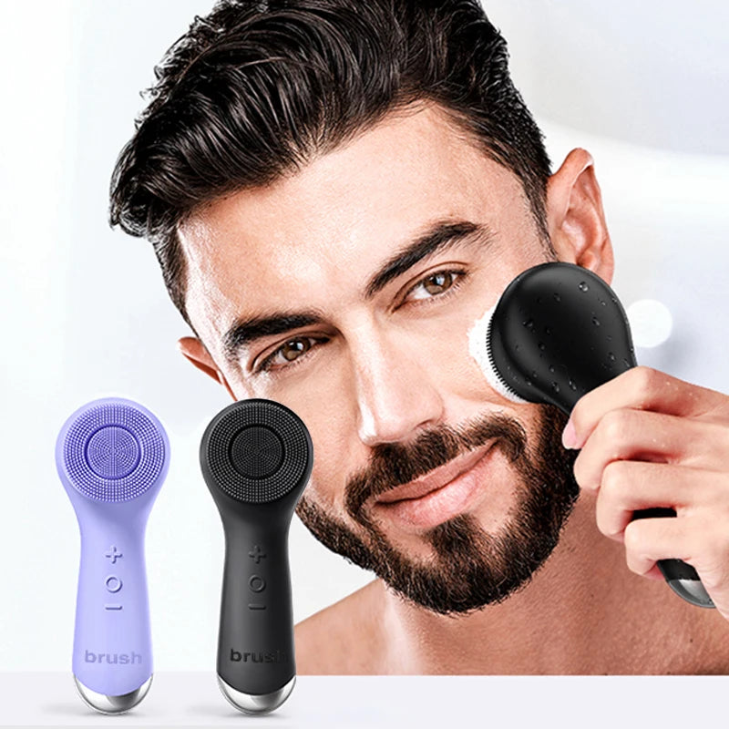 Dual Rotation Facial Cleansing Brush | Vibration Massage & USB Charge