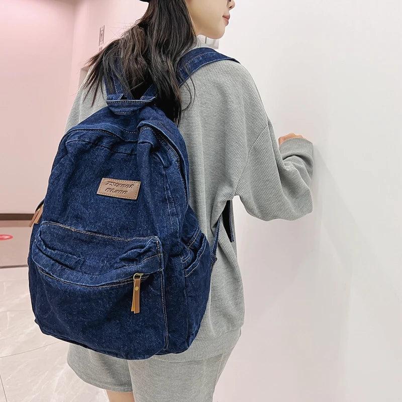 Trendy Denim Backpack for Students | Durable & Stylish Design