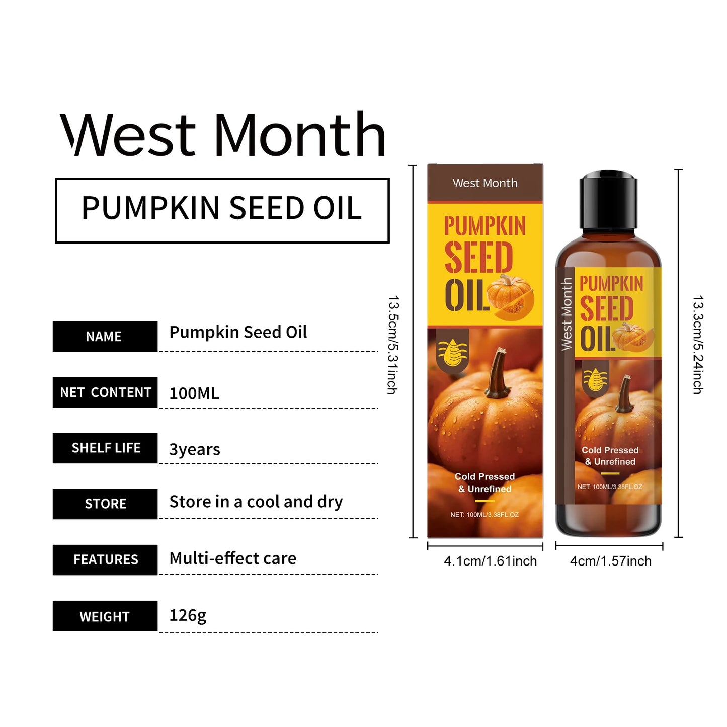 Organic Pumpkin Seed Oil for Hair Growth & Skin Hydration