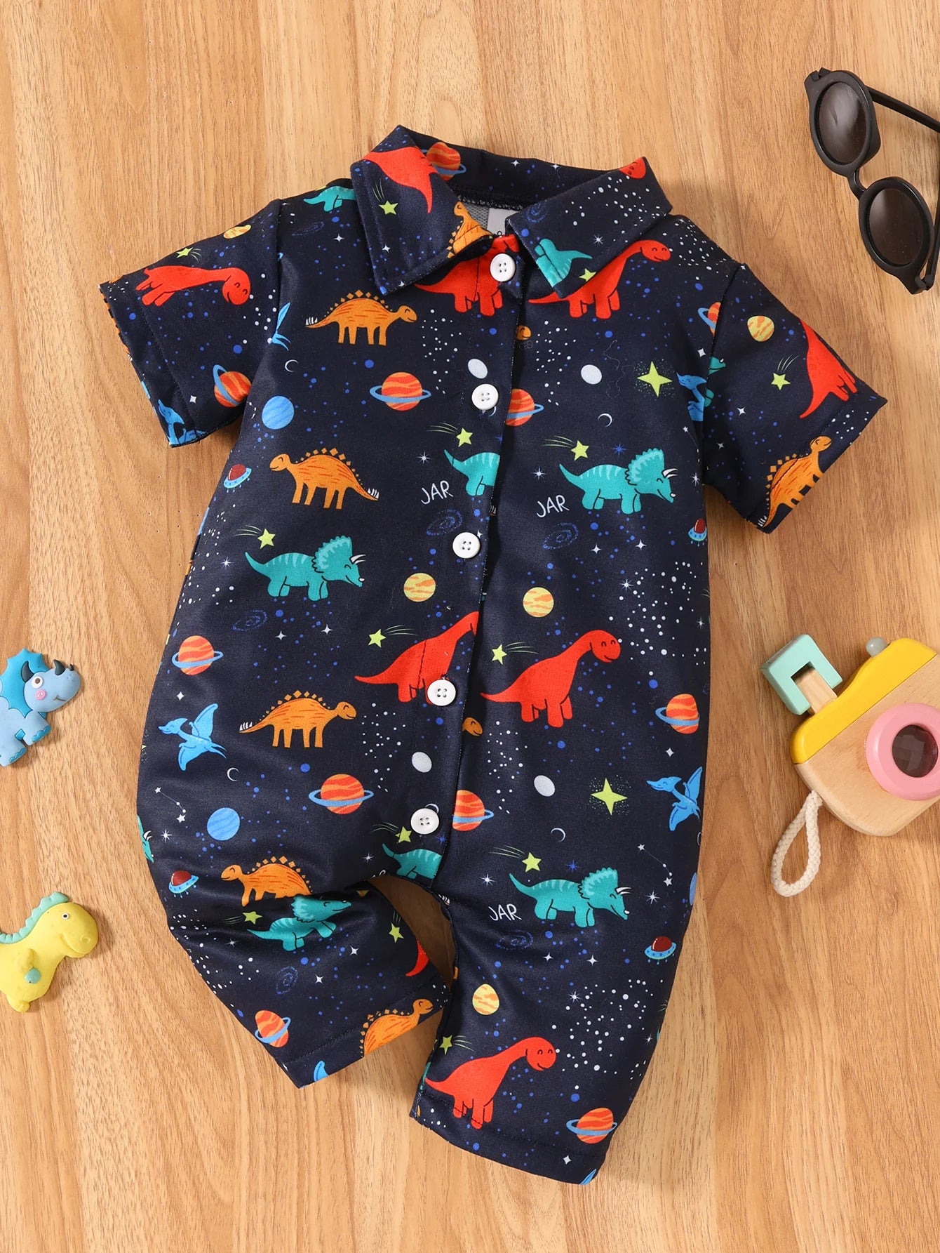 Infant Toddler Dinosaur Print Romper | Fun Baby Clothes