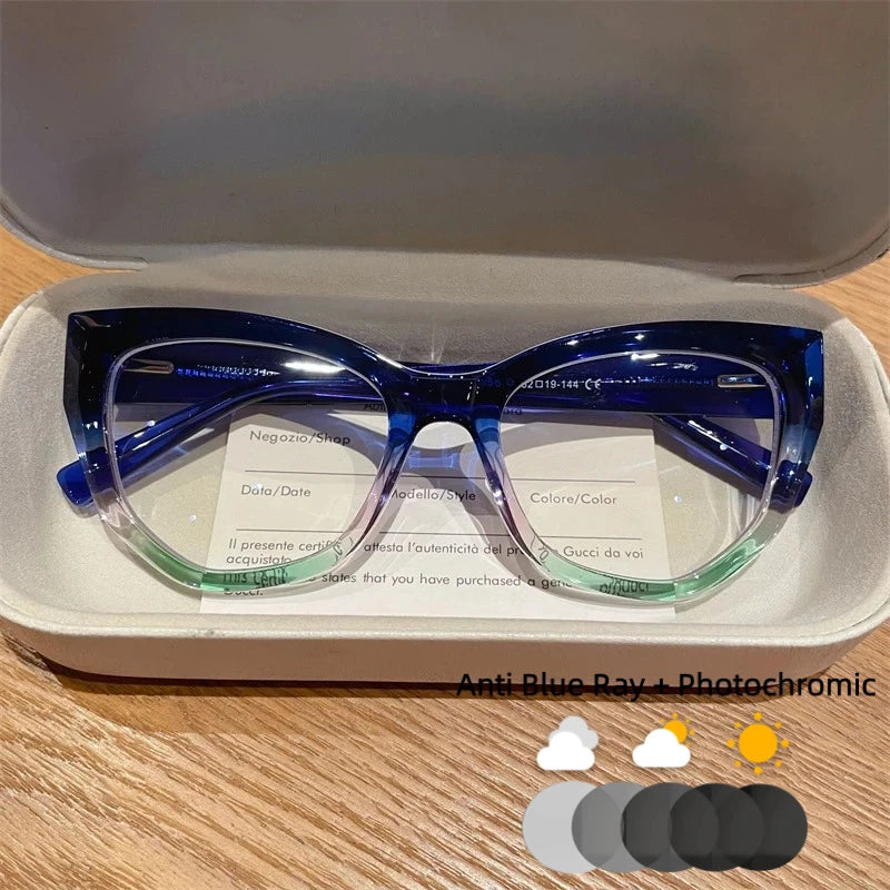 Customizable Cat Eye Anti Blue Ray Reading Glasses for Women