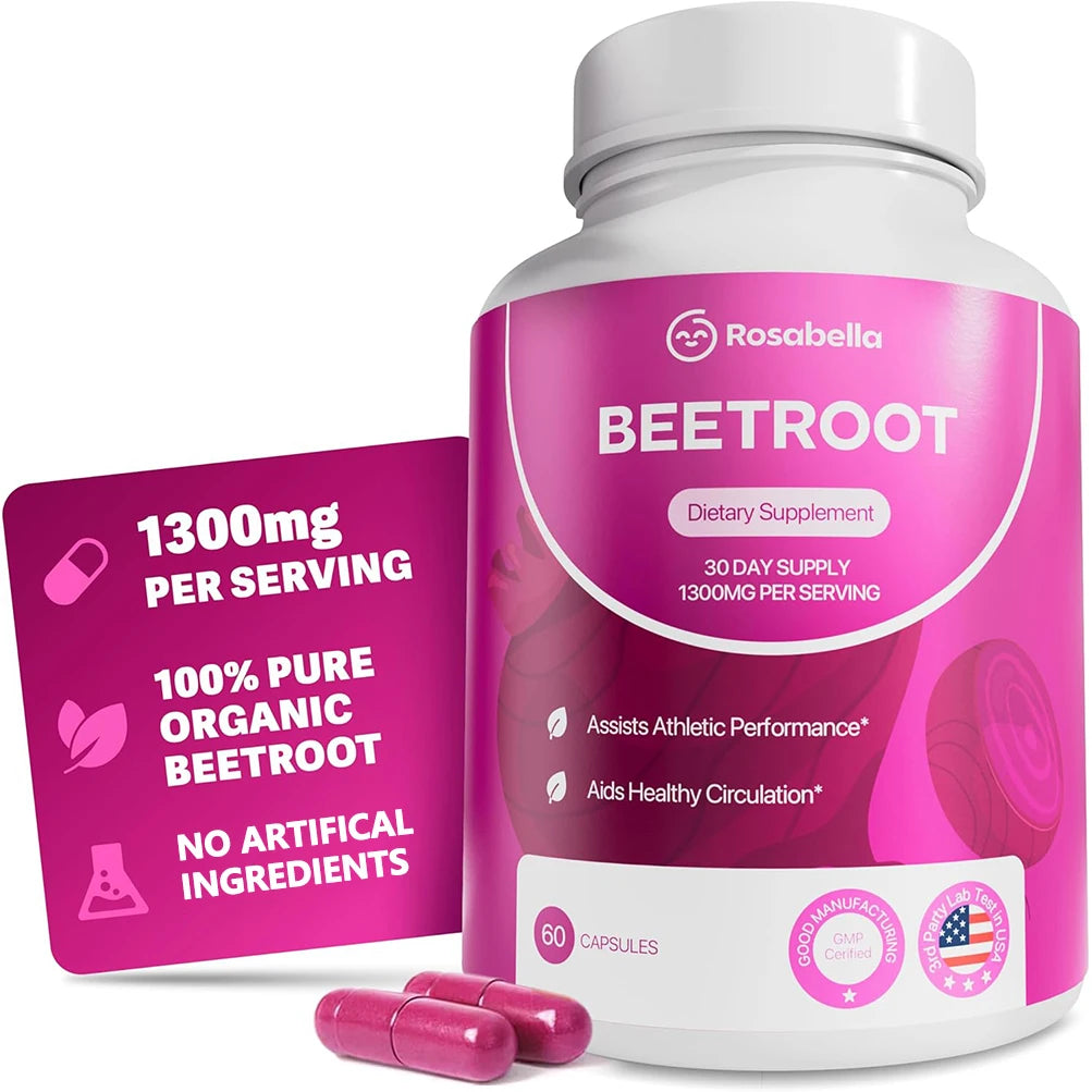 Organic Beet Root Capsules for Healthy Circulation & Vitality