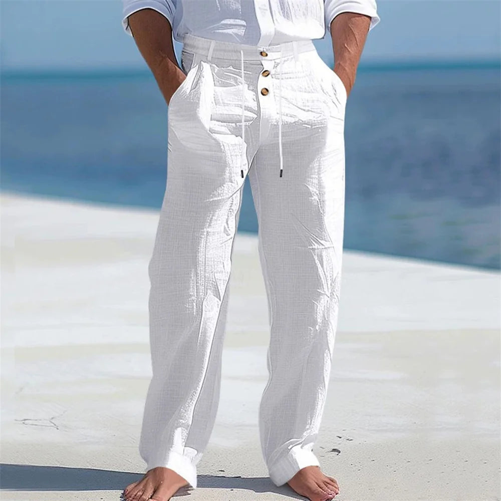 Men's Casual Cotton Drawstring Pants | Breathable Cozy Trousers