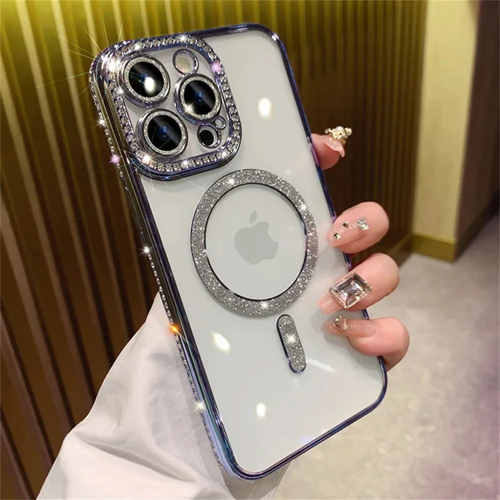 Sparkling Glitter Diamond Transparent Case for iPhone Models