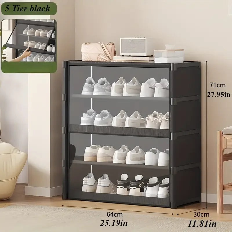 Large Transparent Dustproof Shoe Rack | Store Up to 24 Pairs