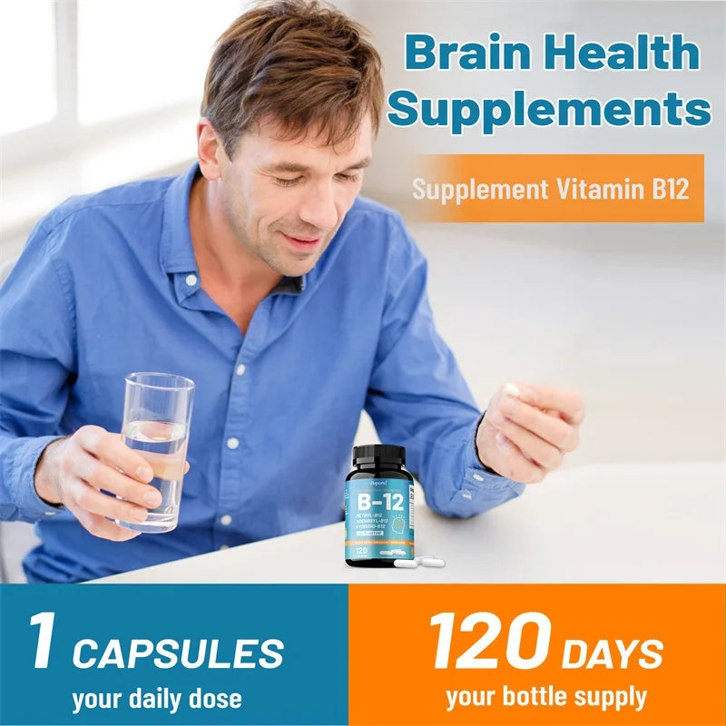 Vitamin B12 Energy Support Capsules | Boost Focus & Mood