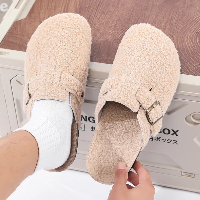 Cozy Unisex Plush Cotton Slippers | Non-Slip Winter House Shoes