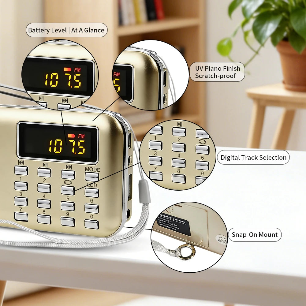 Portable Emergency Radio Speaker | Multi-Function Solar Crank