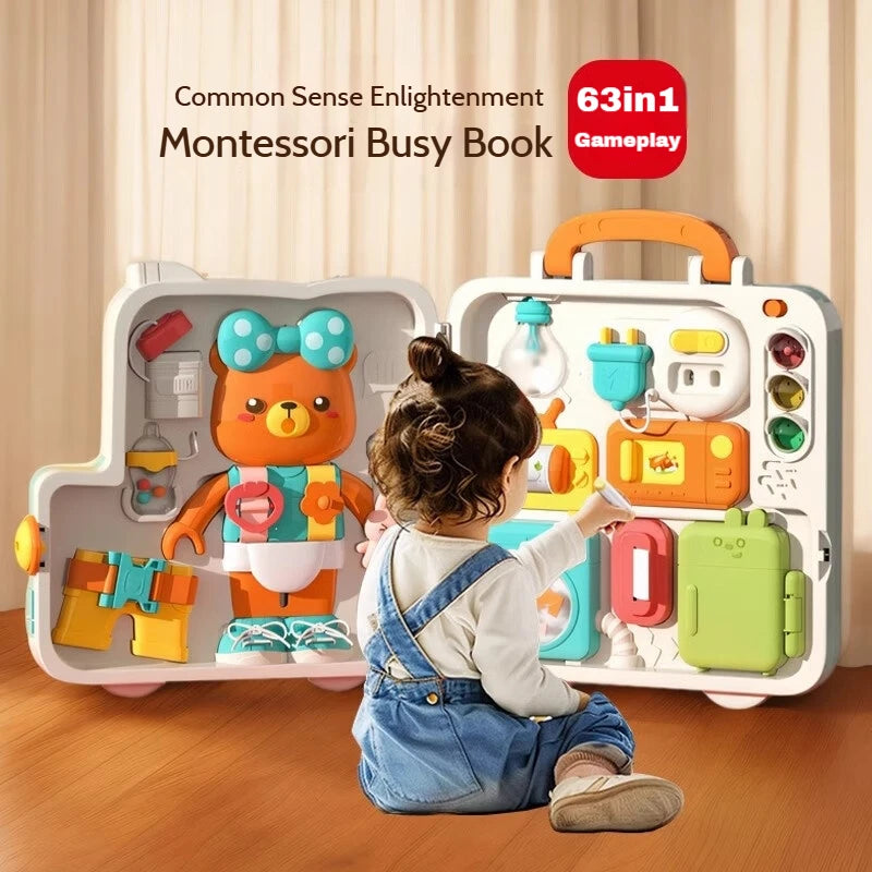 Montessori Busy Board for Toddlers | Interactive Music & Light Toy