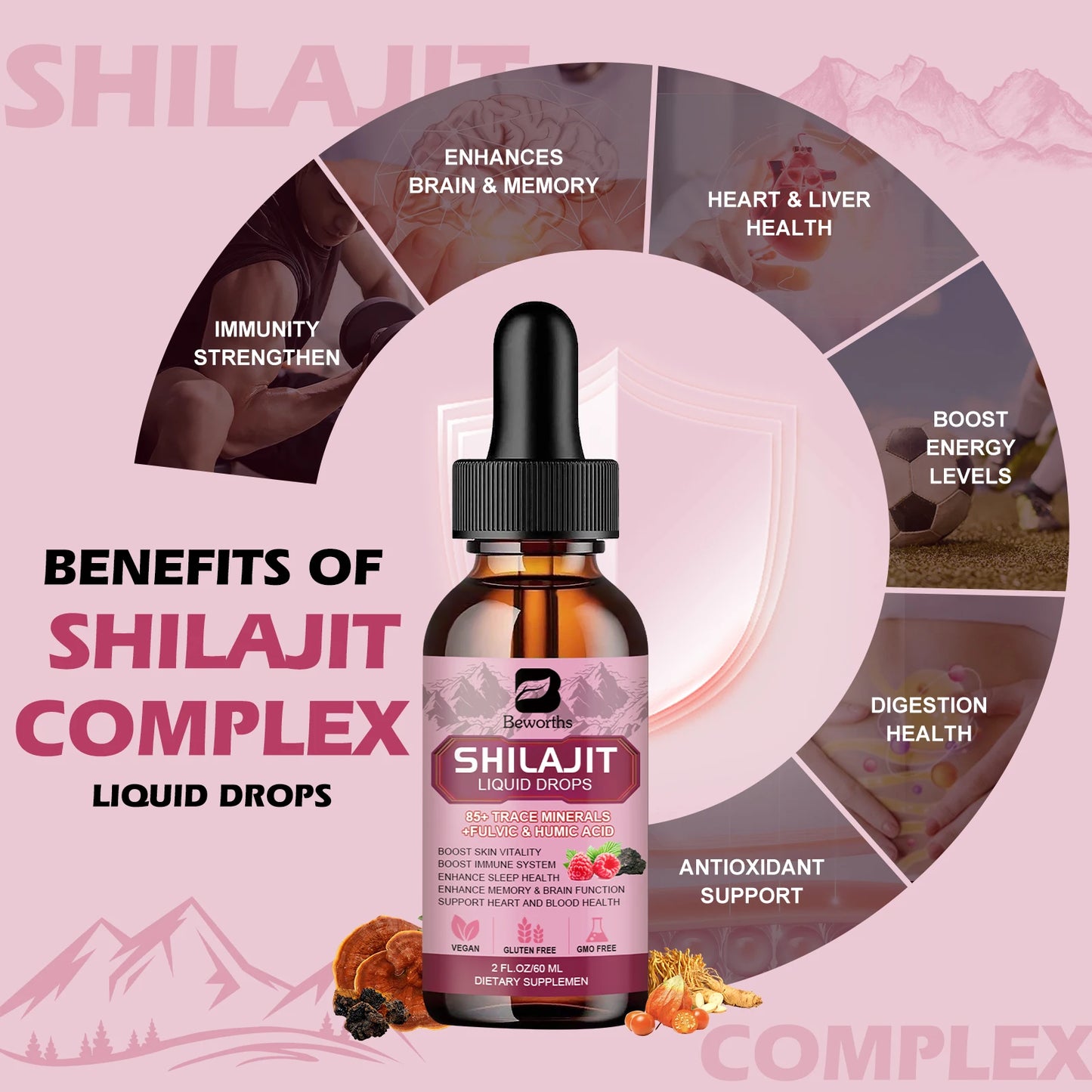 Shilajit Liquid Drops | Fulvic Acid & 85+ Trace Minerals