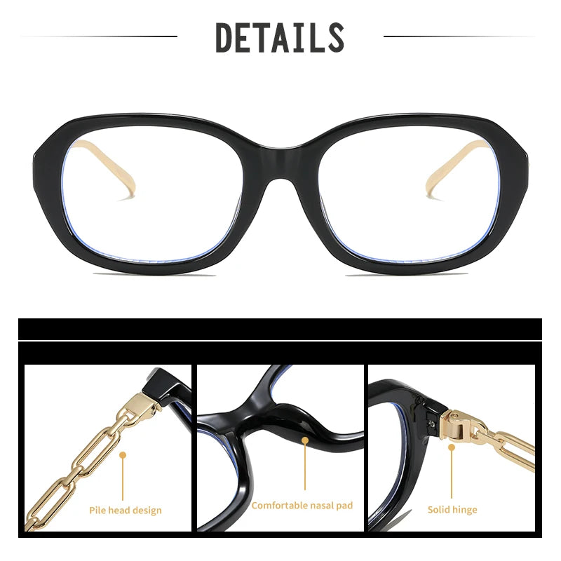 Fashionable Oval Anti-Blue Light Glasses | Protect Your Eyes