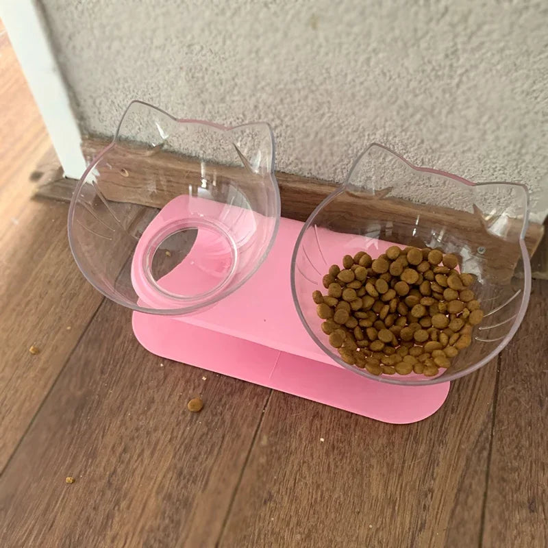 Non-Slip Double Pet Bowl with Stand | Ideal for Cats and Dogs