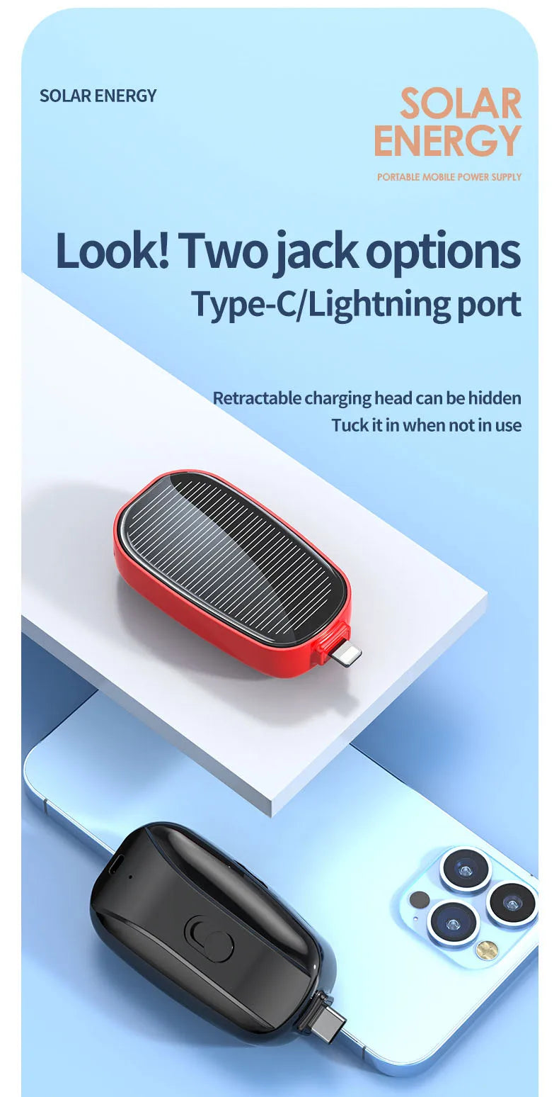 Portable Solar Power Bank 1200mAh | Fast Charging External Battery