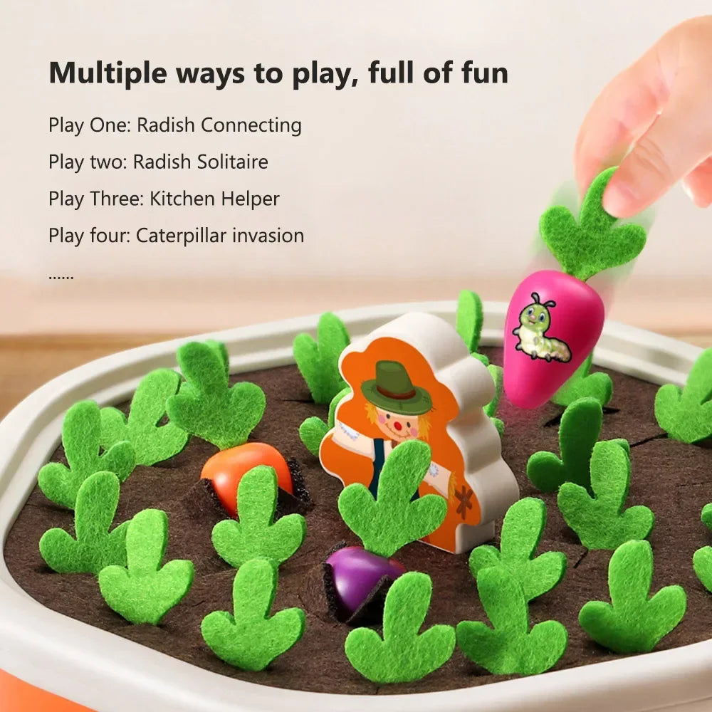 Colorful Shape Blocks Pull Carrot Game Set | Educational Toy for Kids