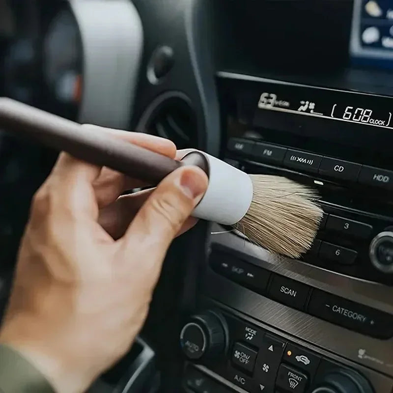 3PCS Car Detailing Brushes Set | Boar Hair Bristle Cleaning Tools