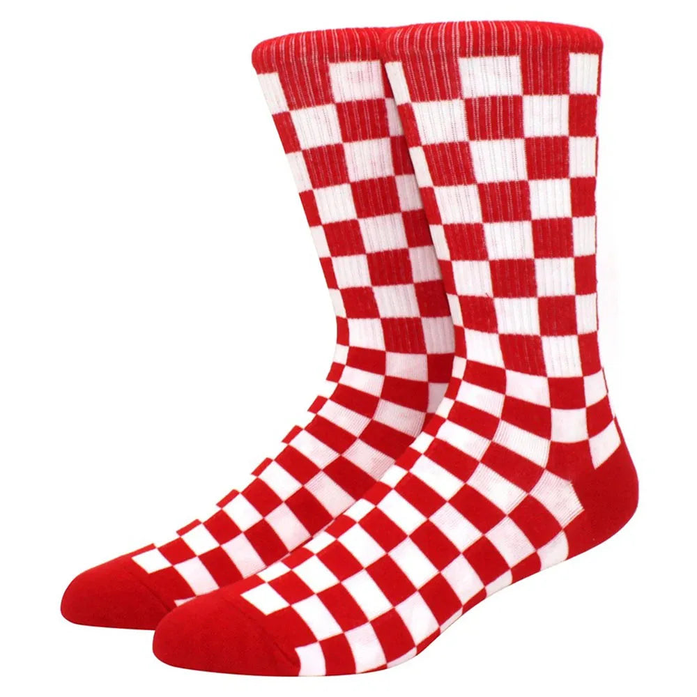 Men's Checkerboard Hip Hop Socks | Trendy Street Sports Accessories