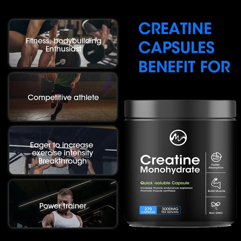 Creatine Monohydrate Capsules | Enhance Energy & Performance