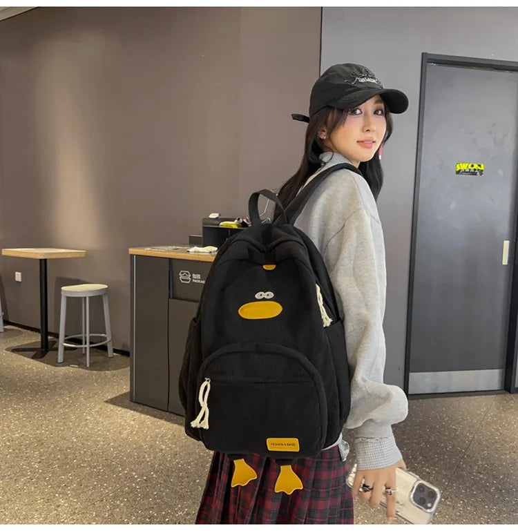 Cute Cartoon Duck Backpack | Stylish Travel Bag for Students