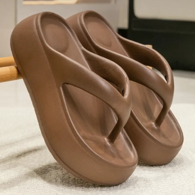 Women’s Chunky Platform Clip Toe Sandals | Summer Slip On Slippers
