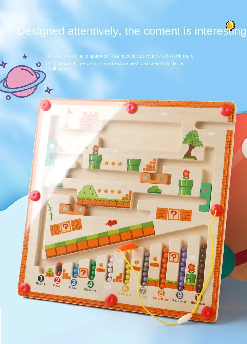 Magnetic Color and Number Maze Learning Toy for Kids | Educational Fun