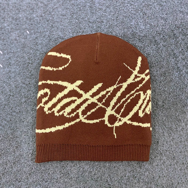 Unisex Letter Patch Knitted Beanie | Trendy Hip Hop Winter Hat