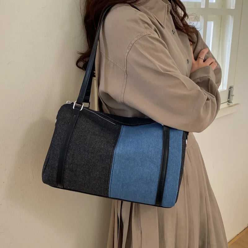 Bolso cruzado de mezclilla para mujer | Bolso de mano versátil y elegante